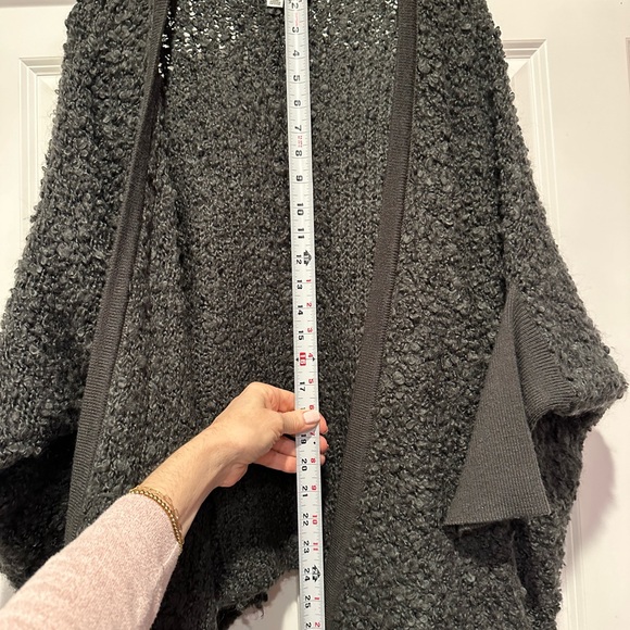 Calvin Klein Boho Open Front Grey Chunky Knit Batwing Oversized Cardigan M - Picture 8 of 9